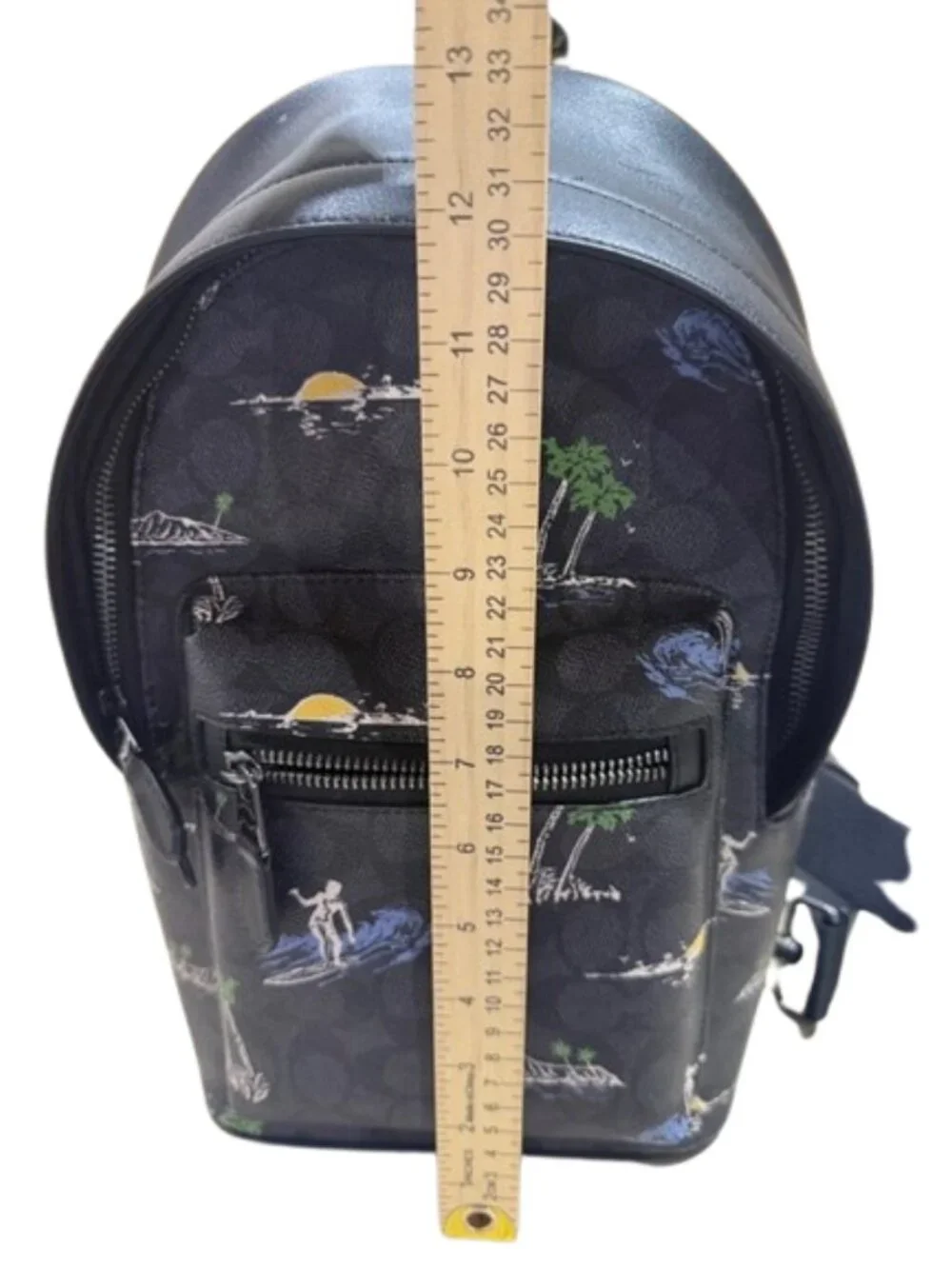Coach West Pack Sling Bag Charcoal Multi Signature Canvas Surf Print NWT
